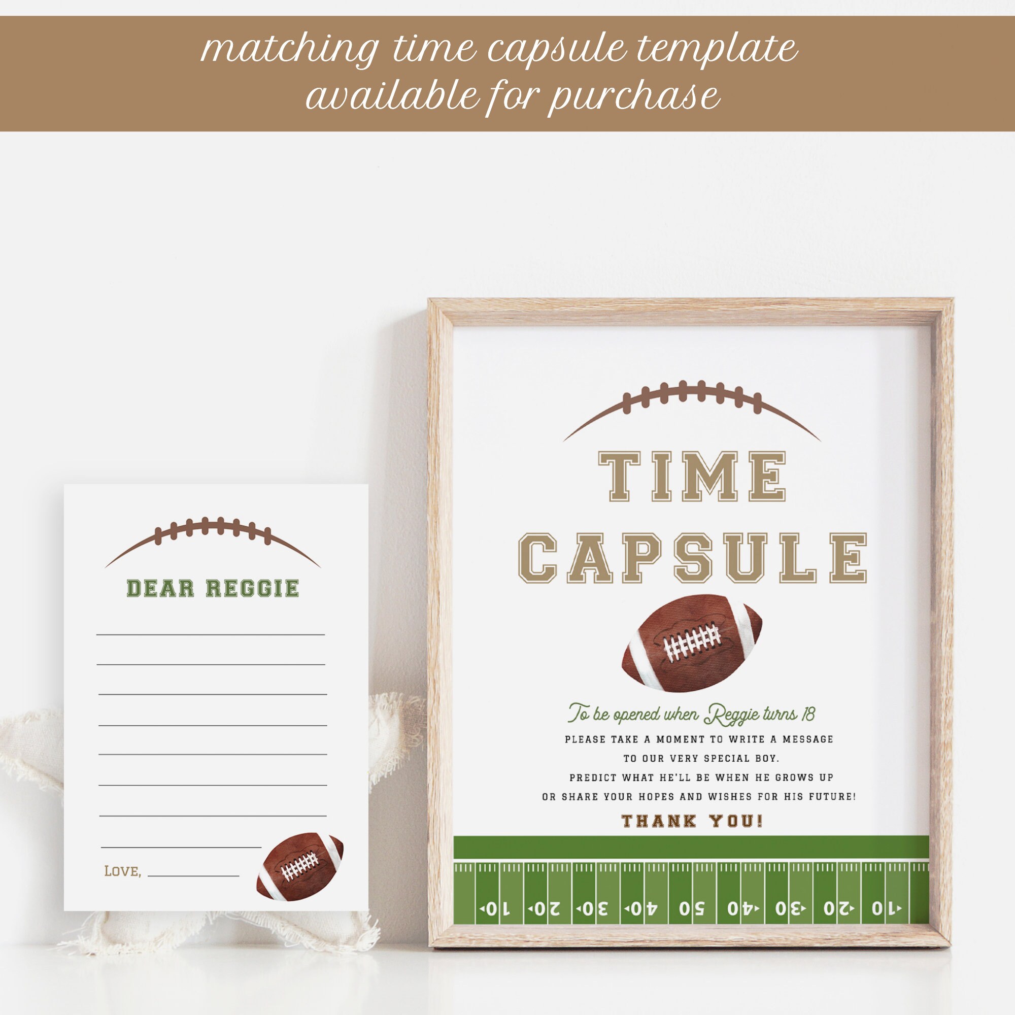 Football Leave Autograph Sign Printable: First Year Down Guest Book ...