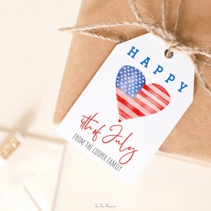 Editable Fourth of July Favor Tags Template, 4th of July Gift Lables, Stars and Stripes Gift Tags Printable, Instant Download 44