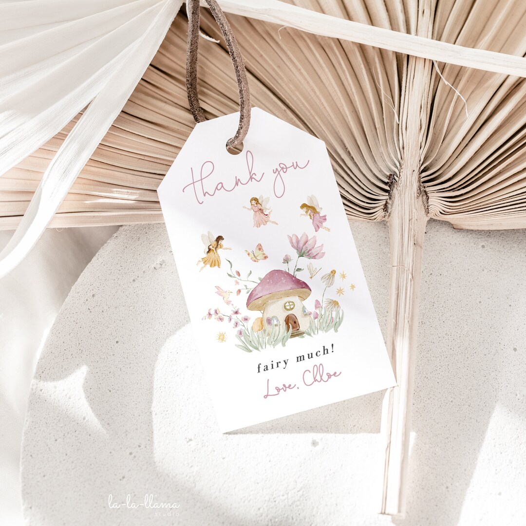 Fairy Birthday Favor Tags Template, Fairy Forest Gift Labels, Enchanted ...