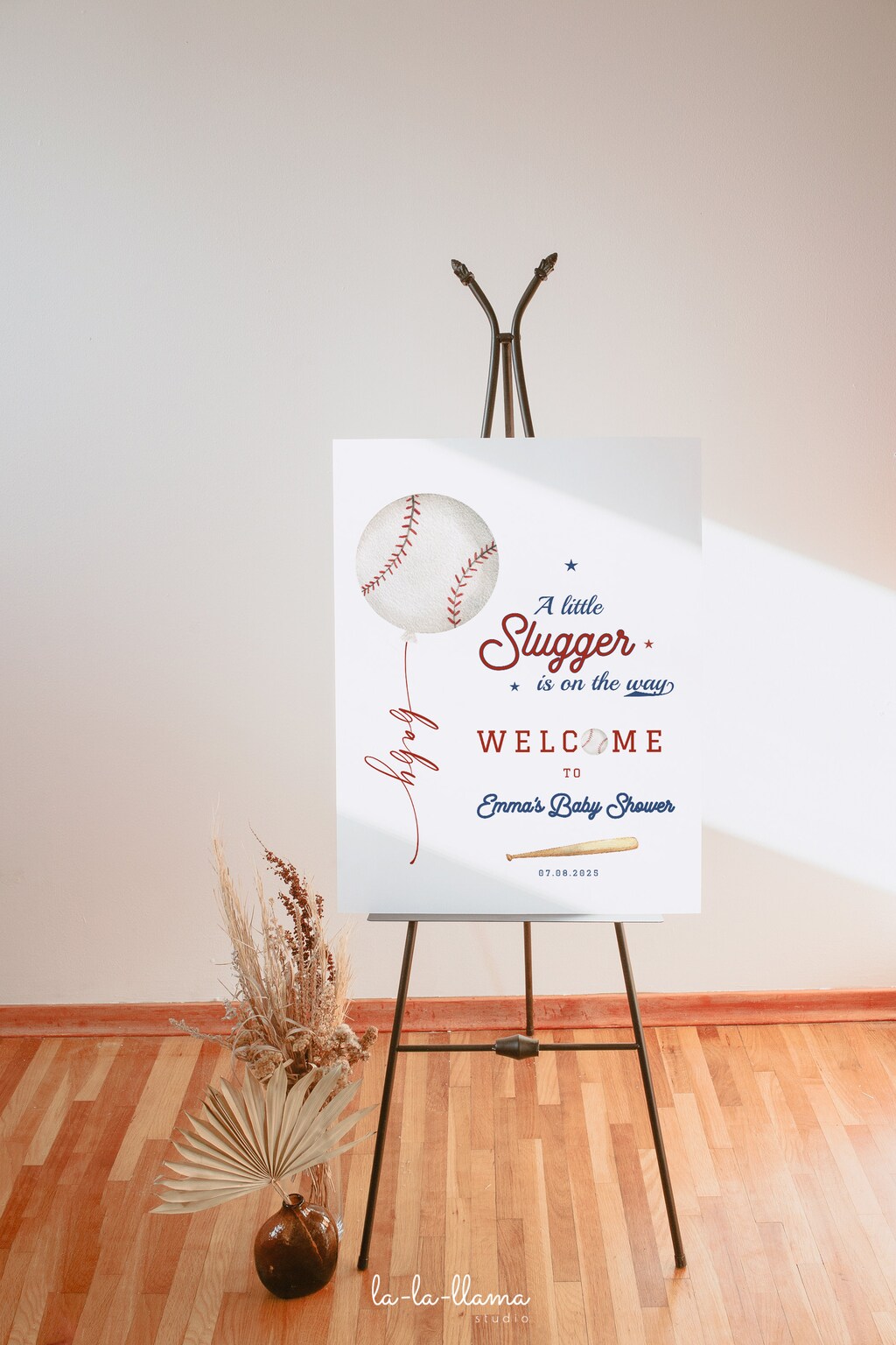Banner In Tessuto Per Baseball Baby Shower - "A Little Slugger Is On The Way" - Sfondo Per Foto E Decorazioni Parete 1,5x1 M