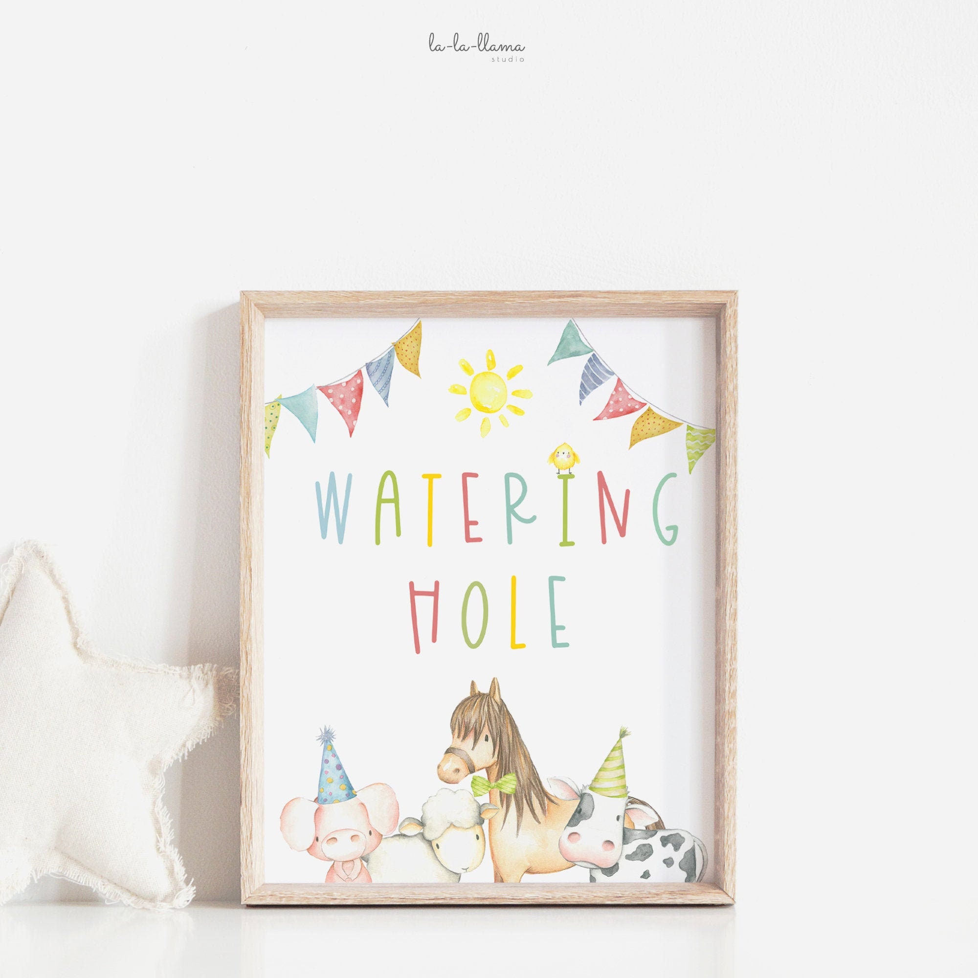 Watering Hole Sign Printable Red Farm Birthday Water Table - Etsy