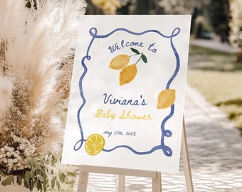 Italian Lemon Baby Shower Welcome Sign: Ciao Bambino Reception (Editable Template Download 097)