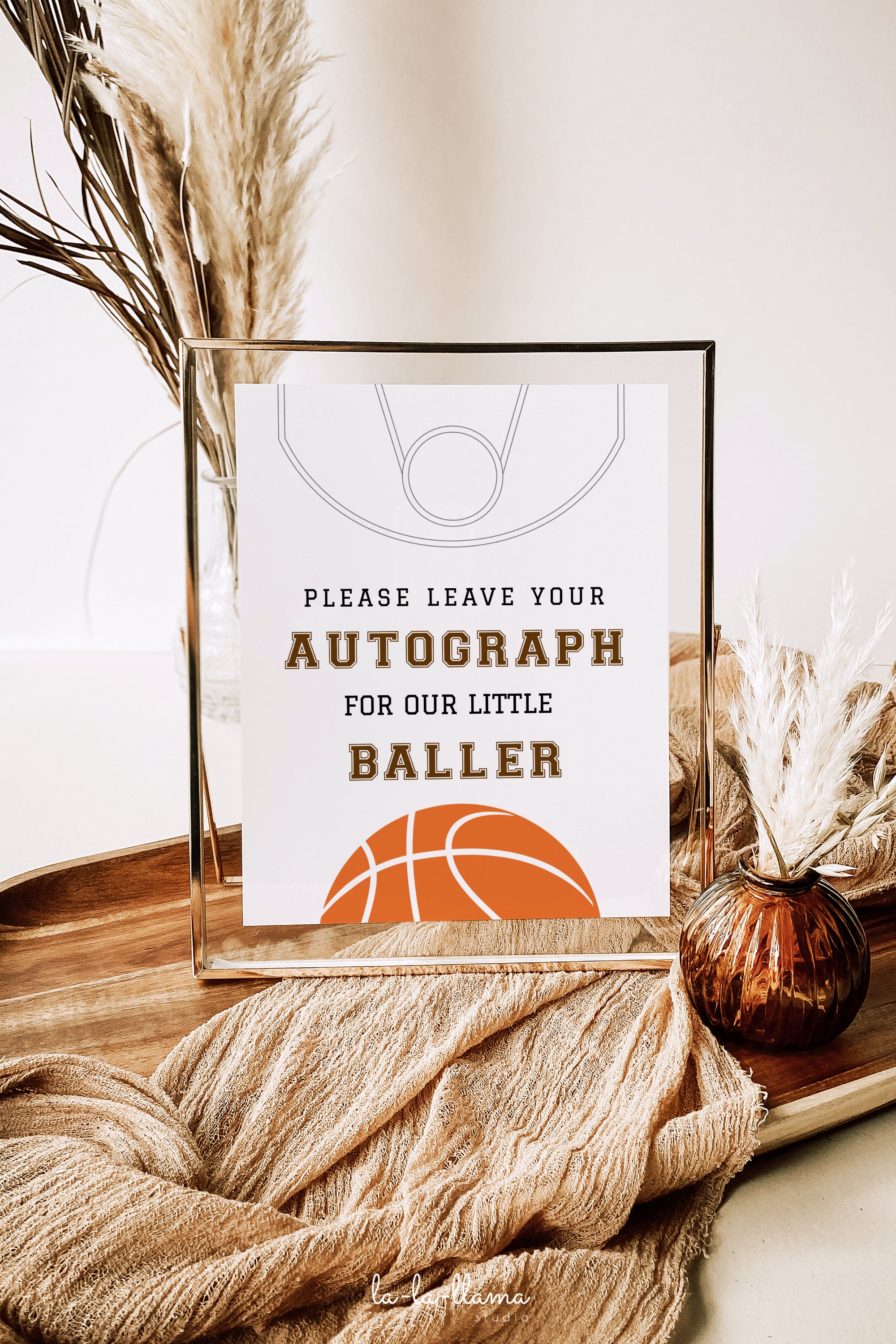 Basketball Autograph Sign Printable, Little Baller Guest Book (digital ...