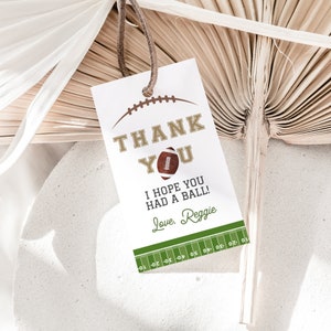 Fußball Geburtstag Favor Tags Vorlage, Fußball Erstes Jahr Down Geschenketiketten, Touch Down Geschenkanhänger, bearbeitbarer druckbarer Sofort-Download 673