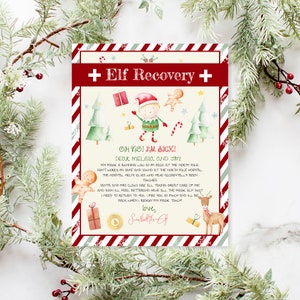 Editable Elf Recovery Letter, Red Green Touched Elf Lost Magic ...