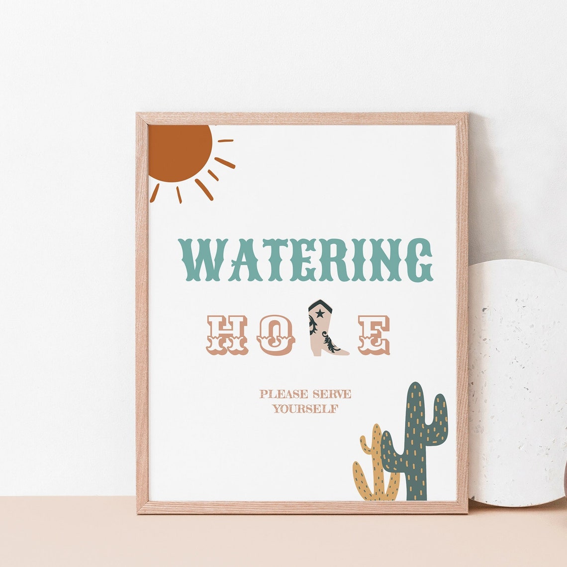Western Watering Hole Sign Printable Cowboy Birthday Water - Etsy