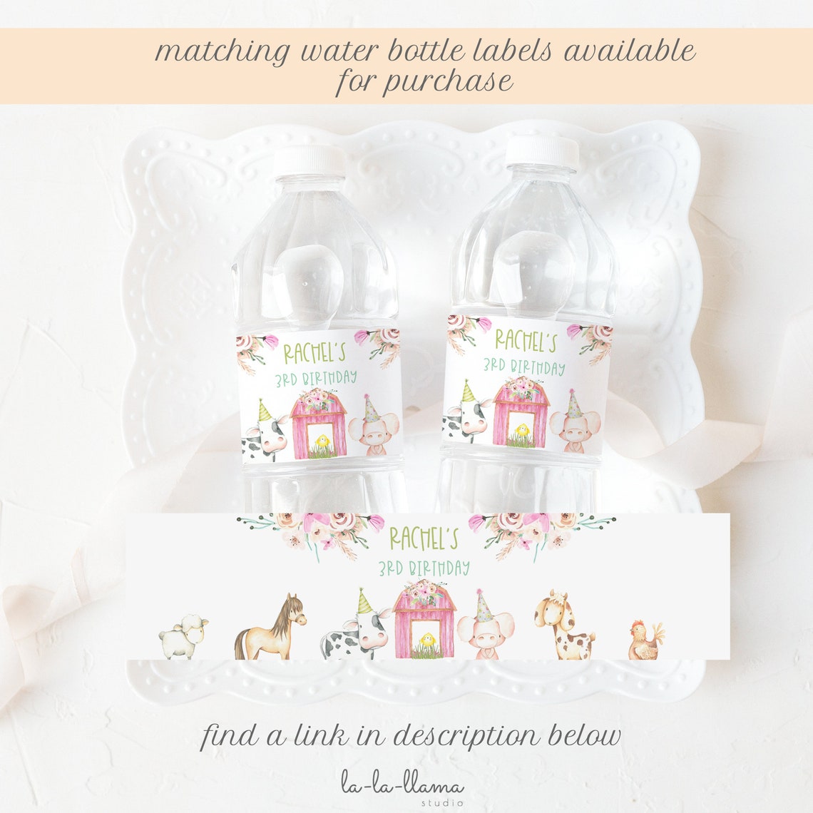Watering Hole Sign Printable Pink Farm Birthday Water Table | Etsy