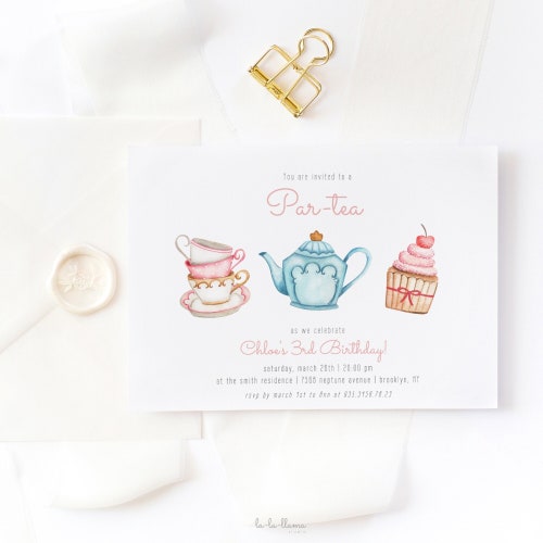 EDITABLE Tea Party Birthday Invitation Birthday Brunch - Etsy