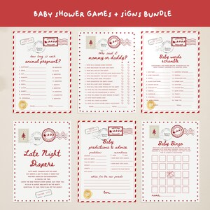 Christmas Special Delivery Baby Shower Games bundle: Santa Baby (Editable Digital Download 615)
