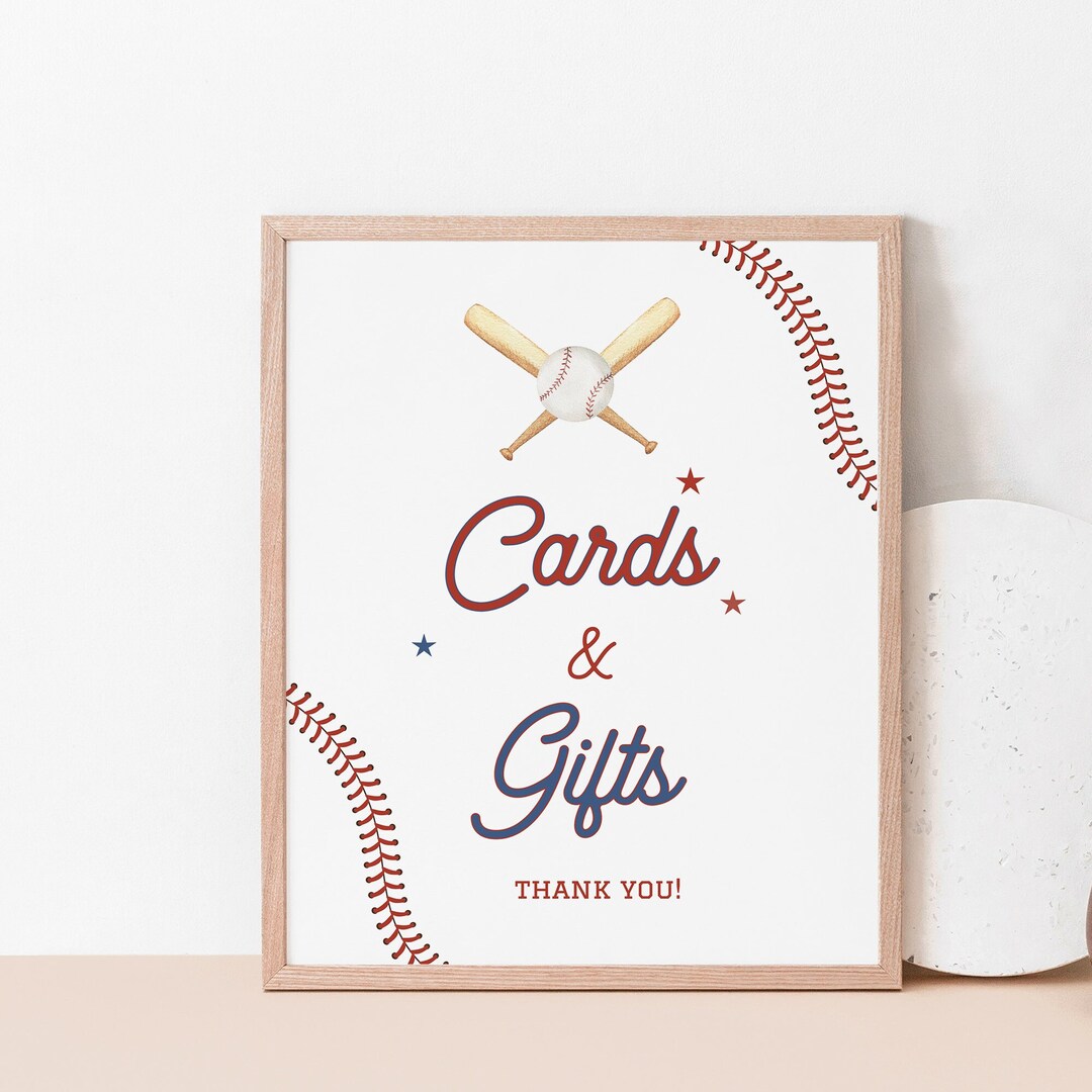 Baseball Cards & Gifts Sign Printable, Rookie of the Year Cards and