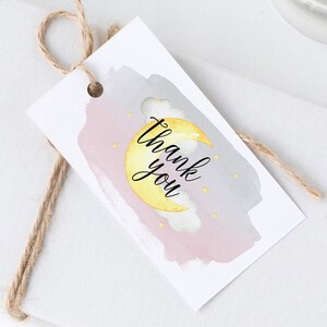 Moon Thank You Baby Shower Favor Tag Template, Printable Baby Shower Favor Tag, Gender Neutral Baby Shower Favor Tag Download Templett, #11B