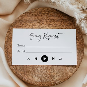 Tarjeta de solicitud de canción de boda, Prometo bailar tarjeta de solicitud, tarjeta de solicitud de canción imprimible para boda, descarga instantánea, Templett, #016