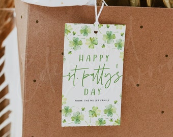 Printable St. Patrick's Day Treat Tag, St. Patty's Day Shamrock Tags, Editable St. Patrick's Day Tag, Shamrock Gift Tag, Templett, #SPD
