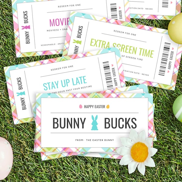Easter Coupons, Easter Bunny Coupons, Printable Easter Egg Coupons for Kids, Editable Kids Coupon Book, Instant Download, Templett