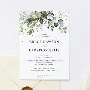 Eucalyptus Wedding Invitation Etsy