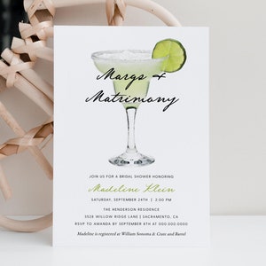 Margs and Matrimony Bridal Shower Invitation, Fiesta Bridal Shower Invitation Template, Editable Margarita Bridal Shower Invite, Templett