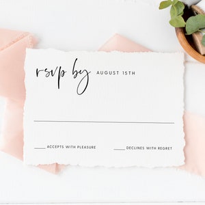 Simple Wedding RSVP Reply Enclosure Card Template, Modern Minimalist Wedding RSVP Card, Printable RSVP Card Templett Download, #012