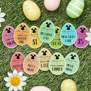 Easter Egg Tokens, Editable Easter Egg Coupons, Printable Easter Egg Coupons for Kids, Easter Coupons for Kids, Instant Download, Templett