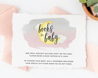 Books for Baby Card Template Books for Baby Insert Card, Printable Books for Baby Card Book Request Card, Gender Neutral Baby Shower, #11B