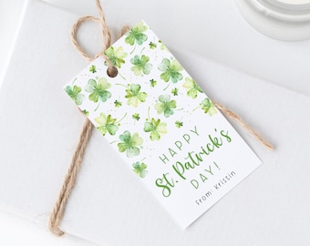 St. Patrick's Day Gift Tag, Printable St. Patrick's Day Shamrock Tags, Editable St. Patty's Day Tag, Shamrock Gift Tag, Templett, #SPD