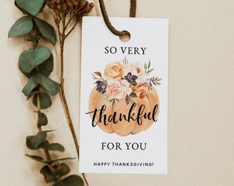 Friendsgiving Favor Tag, Thankful for You Tag, Printable Thanksgiving Gift Tag, Fall Favor Tag Download, Editable Favor Tags, Templett, #TG3