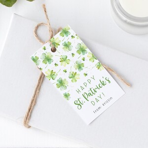 St. Patrick&#39;s Day Gift Tag, Printable St. Patrick&#39;s Day Shamrock Tags, Editable St. Patty&#39;s Day Tag, Shamrock Gift Tag, Templett, #SPD