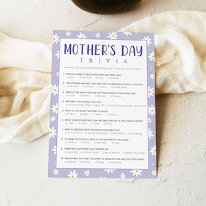 Mother's Day Trivia Game, Printable Mother's Day Activities, Mother's ...