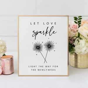 Printable Sparkler Send Off Sign, Wedding Sparkler Send Off Sign, Let Love Sparkle Wedding Send Off Sign, Editable Sign, Templett, #016