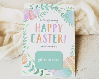 Easter Gift Card Holder, Printable Easter Gift Card Holder Template, Editable Happy Easter Gift Card Holder, Instant Download, Templett #EAS