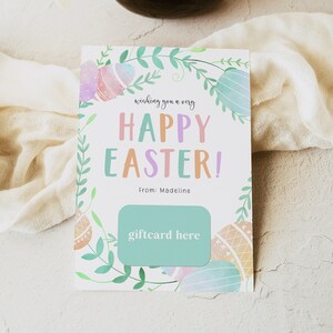 Ostern Geschenkkartenhalter, druckbare Ostern Geschenkkartenhalter Vorlage, bearbeitbarer Ostergeschenkkartenhalter, sofortiger Download, Templett #EAS