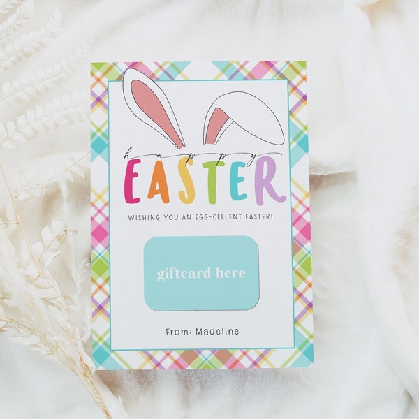 Printable Easter Gift Card Holder, Easter Gift Card Holder Template, Editable Happy Easter Gift Card Holder, Instant Download, Templett #EAS