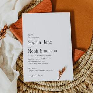 Bearbeitbare Hochzeitseinladungsvorlage, Moderne Hochzeitseinladungsvorlage Herunterladen, Minimalistische Hochzeitseinladungsvorlage, Templett, #027