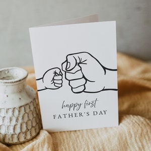 Afdrukbare eerste Vaderdagkaart, Eerste Vaderdagkaartsjabloon, Bewerkbare Vaderdagkaart, DIY Vaderdagkaart, Templett, #FD