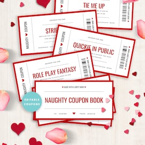 Kinky Coupon Book, Naughty Sex Coupons, Editable Adult Coupons, Printable Sexy Coupon Book, Anniversary Gift, Birthday Gift, Templett, #V21