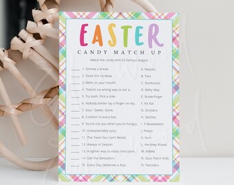 Easter Candy Match Game, Easter Games for Kids & Adults, Printable Classroom Easter Game for Kids, Family Easter Party Game, Templett, #EAS