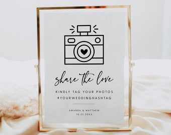 Geometric Floral Instagram Wedding Birthday Photo booth Selfie Hash Tag Signs