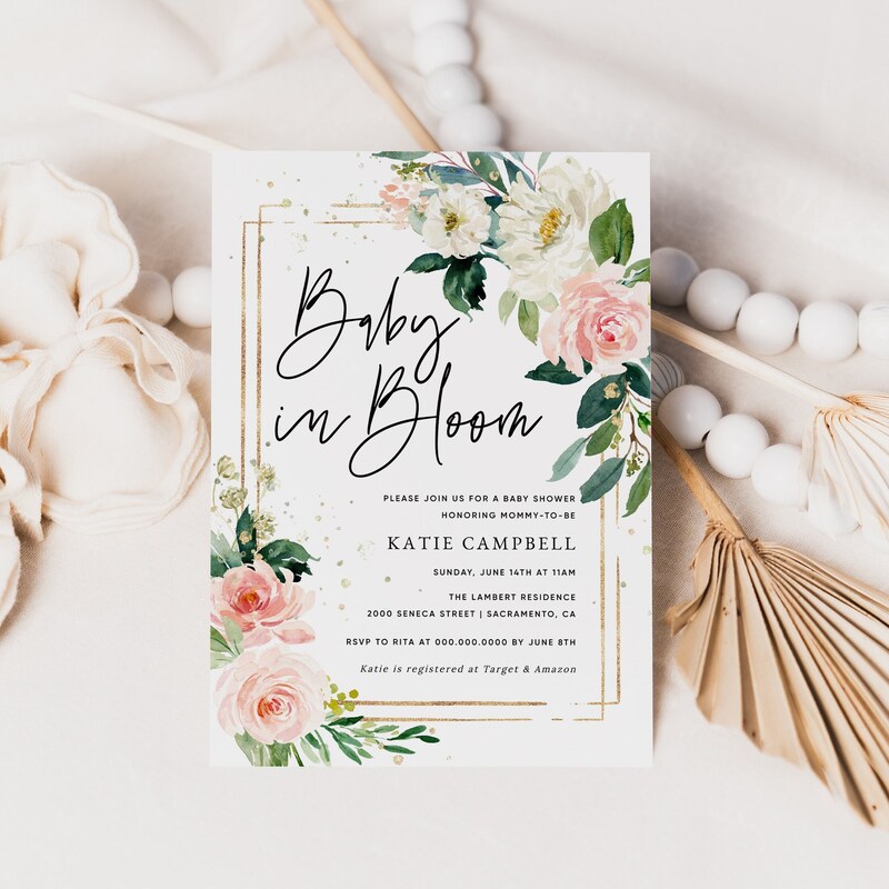 Baby in Bloom Invitation Etsy