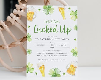 St. Patrick's Day Party Invitation, Editable St. Paddy's Day Invitation Template, Printable St. Patty's Day Party Invitation, Templett, #SPD