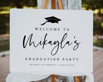 Graduation Welcome Sign Template, Printable Graduation Party Welcome Sign, Editable Graduation Party Sign, Instant Download, Templett
