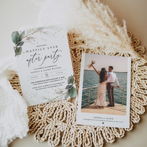 Happily Ever After Party Invitation, Elopement Reception Invitation Template, Wedding Reception Party Invitation, We Eloped, Templett, #016