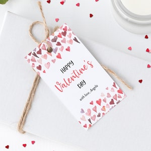 Bearbeitbare Valentinstags-Tags, druckbare Valentinstags-Geschenke Tags, Herzen Valentinstagskarten, Valentinstag Geschenkanhänger herunterladen, Templett, #V21