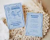 Coastal Cowgirl Bachelorette Itinerary, Last Rodeo Bachelorette Weekend Invite Template, Disco Cowgirl Bachelorette, Templett, #B02