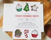 Cookie Exchange Party Invitation, Holiday Cookie Party Invitation Template, Printable Christmas Cookie Party Invitation Download, Templett