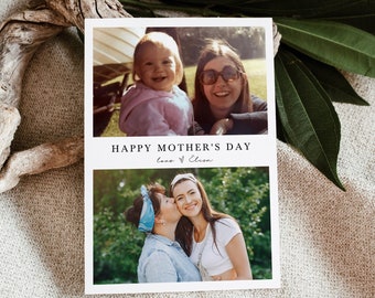 Photo Mother's Day Card, Mother's Day Card Template, Mother's Day Card from Kids, DIY Mother's Day Card Keepsake Download, Templett, #MD