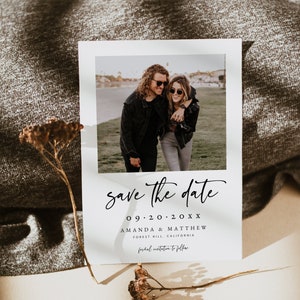 Photo Save the Date, Save the Date Template with Photo, Printable Save the Date Cards, Editable Save the Date Card Download, Templett