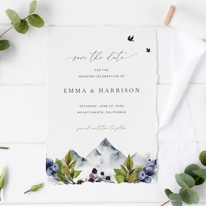 Mountain Save the Date Template, Rustic Wedding Save the Date Invitation Download, Printable Wedding Save the Date Card Templett, #009