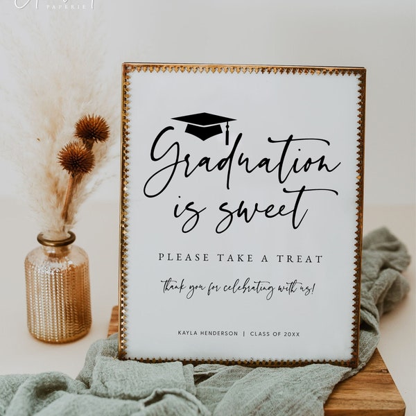 Graduation Dessert Table Sign, Printable Graduation Treat Table Sign, Editable Graduation Candy Bar Sign, Graduation Sign, Templett, #GRD