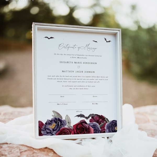 Marriage Certificate Printable - Etsy