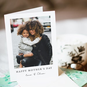 Muttertagskarte mit Foto, Muttertagsfotokartenvorlage, Muttertagskarte von Kindern, DIY Muttertagskarte Download, Templett, #MD