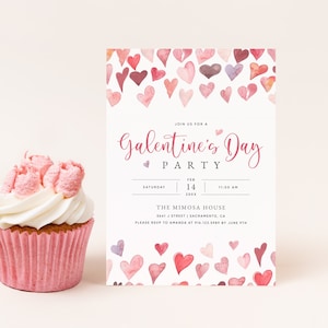 Galentine's Day Party Invitation Template, Friends Valentine's Day Party, Printable Galentine's Day Party Invite Download, Templett, #V21